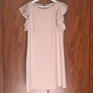 T. Tahari Tindra Ruffle Sleeve Shift Dress